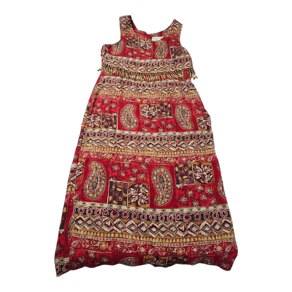 Betsy Lauren Lounge Dress 16 Multi-color with Paisley Desgns
